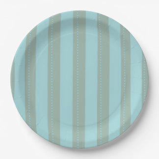 Plato De Papel blue and green stripped plates