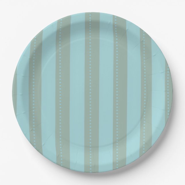 Plato De Papel blue and green stripped plates (Anverso)