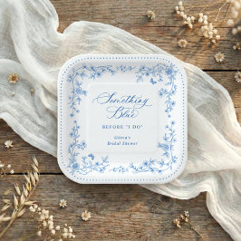 Plato De Papel Blue and White Vintage French Toile Bridal Shower