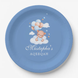 Plato De Papel Blue Aqiqah Baby Boy Paper Plates