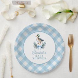 Plato De Papel Blue Baby Boy Mallard Duck Baby Shower