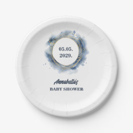 Plato De Papel Blue Baby Boy Shower