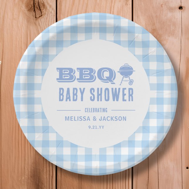 Plato De Papel Blue Backyard BBQ Baby Shower (Subido por el creador)