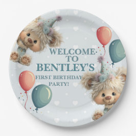 Plato De Papel Blue Balloon Hedgehogs Celebration