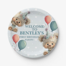 Plato De Papel Blue Balloon Hedgehogs Celebration