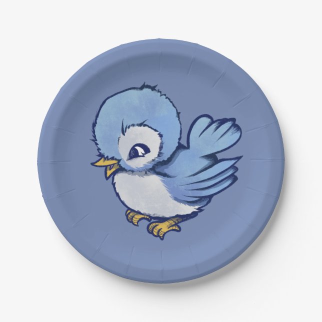 Plato De Papel Blue Bird Art Bird Aves Amantes Bluebird Bird (Anverso)