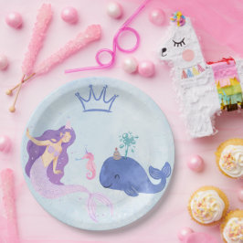 Plato De Papel Blue  Birthday Invitation