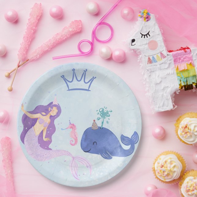 Plato De Papel Blue  Birthday Invitation (Fiesta)