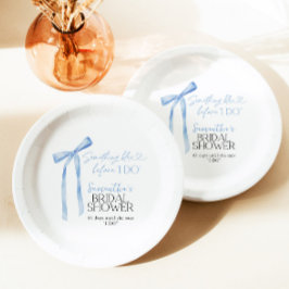 Plato De Papel Blue Bow Algo Azul Antes De Hacer Ducha Británica