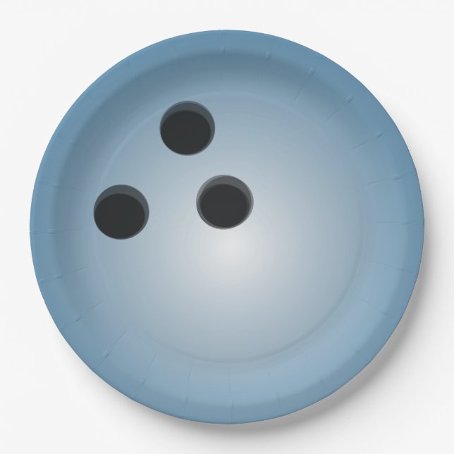 Plato De Papel Blue Bowling Ball (Anverso)