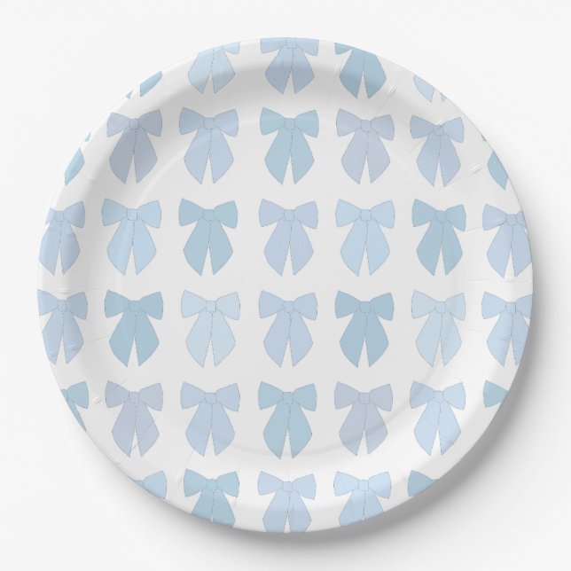 Plato De Papel Blue Bows (Anverso)