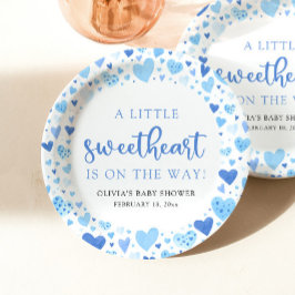 Plato De Papel Blue Boy Little Slove Valentine Baby Shower