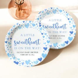 Plato De Papel Blue Boy Little Slove Valentine Baby Shower