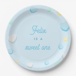 Plato De Papel Blue Boy Sweet One First Birday Plates