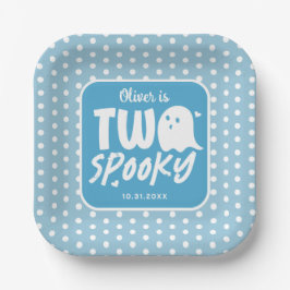 Plato De Papel Blue Boy Two Spooky Halloween 2º cumpleaños