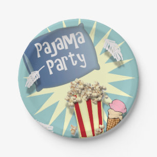 Plato De Papel Blue Boys Sleepover Pajama Fiesta