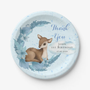 Plato De Papel Blue Brown Little Bambi Dust Cloud Birday Boy
