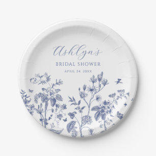 Plato De Papel Blue Chinoiserie Bridal Shower Plate