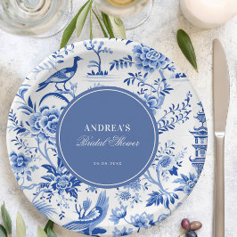 Plato De Papel Blue chinoiserie vintage bridal shower