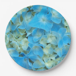 Plato De Papel Blue French Hydrangea Floral