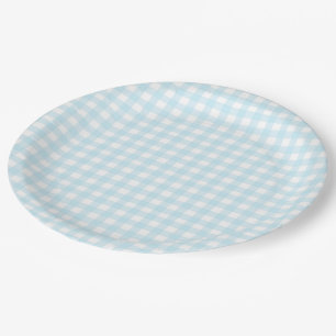 Plato De Papel Blue Gingham 1