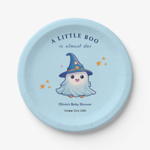 Plato De Papel Blue Halloween Un Pequeño Boo Baby Shower