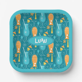 Plato De Papel Blue Hawaii and Tropical Itch