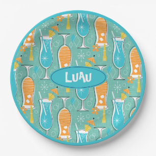 Plato De Papel Blue Hawaii and Tropical Itch - Bg Turquoise
