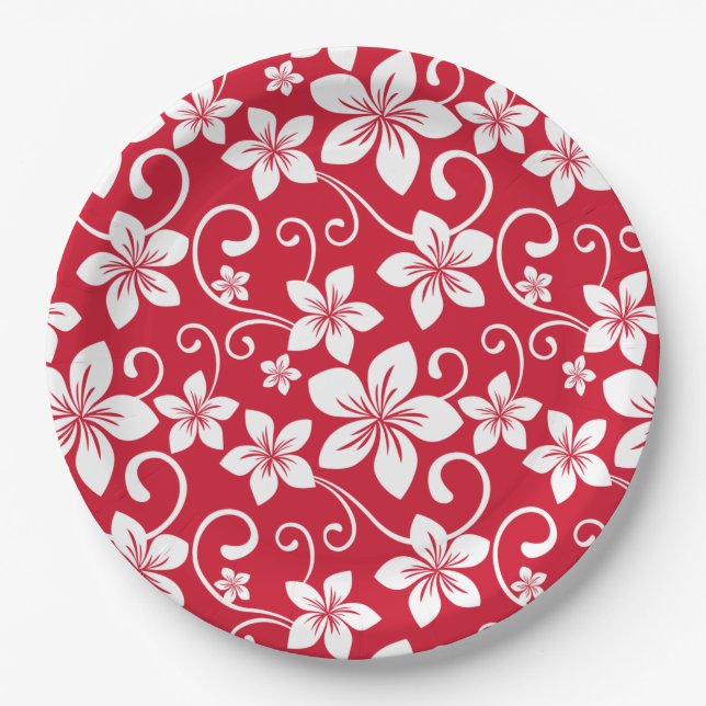 PLATO DE PAPEL BLUE HAWAII (RED) (Anverso)