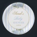 Plato De Papel Blue Hydrangea Baby Shower<br><div class="desc">Placas de papel de Baby Shower de Hydrangea Azul</div>
