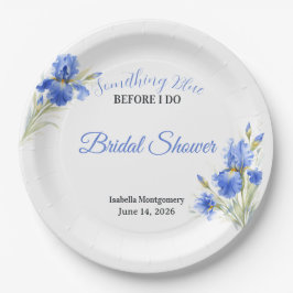 Plato De Papel Blue Iris Something Blue Before I Do Bridal Shower