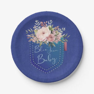 Plato De Papel Blue Jean Baby Denim Shower