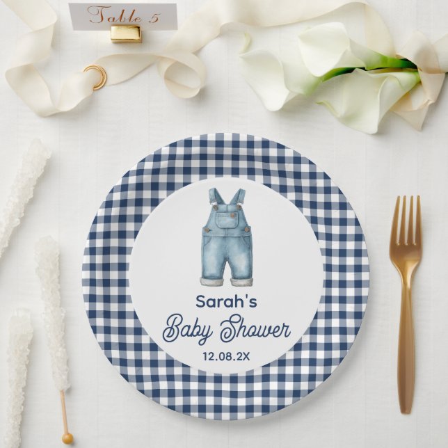 Plato De Papel Blue Jean Baby Shower (Boda)
