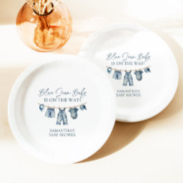 Plato De Papel Blue Jean Baby Shower, Baby Shower occidental