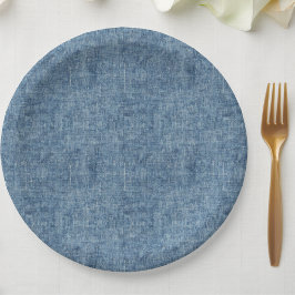 Plato De Papel Blue Jean Denim