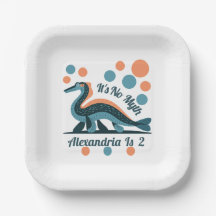 Blue Loch Ness Birthday Square Placas
