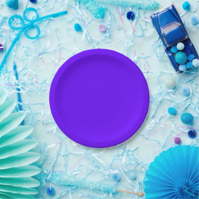 Plato De Papel   Blue-magenta (Fiesta)