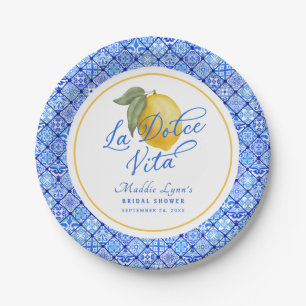 Plato De Papel Blue Mediterranean La Dolce Vita Despedida de Solt