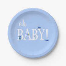Blue Oh Baby Boy Baby Shower Personalizado Placa d
