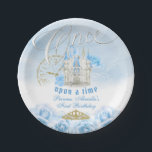 Plato De Papel Blue Once Upon a Time Princess Birthday<br><div class="desc">¡Estas planchas de papel azul de una vez,  princesa,  de cumpleaños,  se verán muy bien en el lugar para una celebración de cumpleaños con temática de princesa!</div>