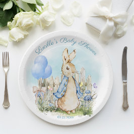 Plato De Papel Blue Peter Rabbit Baby Shower Tableware