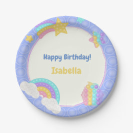 Plato De Papel Blue Pop It Fidget Birday