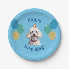 Plato De Papel Blue Puppy Dog Birthday Paw