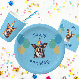 Plato De Papel Blue Puppy Dog Birthday Paw
