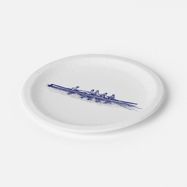 Plato De Papel Blue Rowing Rowers Equipo Deportes Acuáticos (Angular)