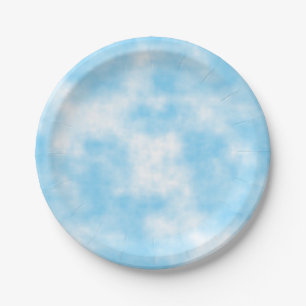 Plato De Papel Blue Sky and Cloud Art Personalizado
