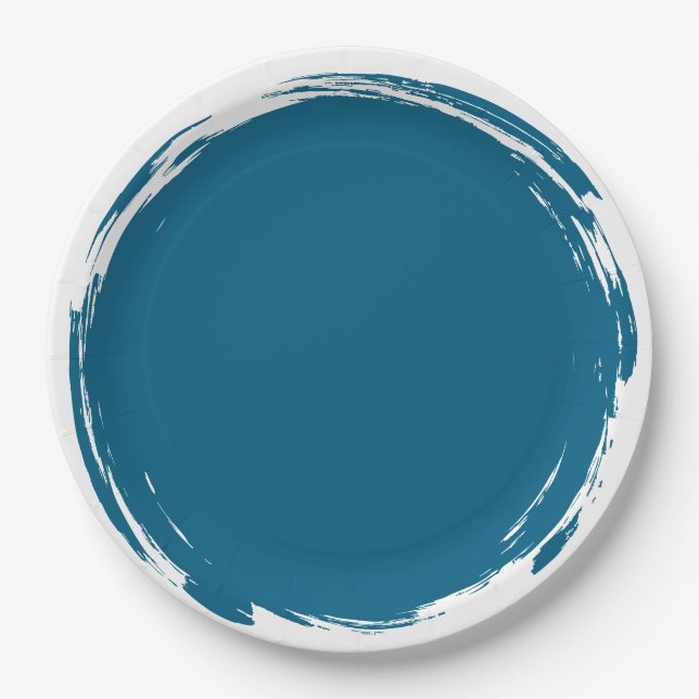 Plato De Papel Blue Smudge Plate (Anverso)