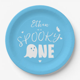 Plato De Papel Blue Spooky One Ghost Boys First Birday