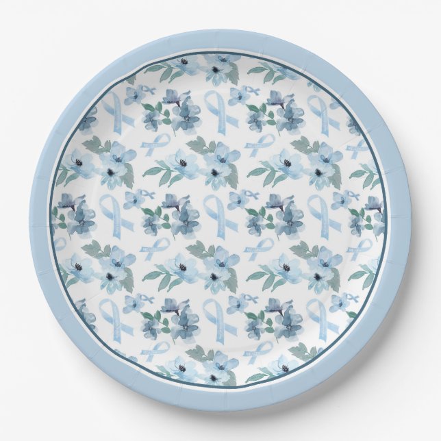 Plato De Papel Blue Sunday ME/CFS Awareness Plate (Anverso)
