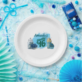Plato De Papel Blue Sweet Sixteen Paper Plates